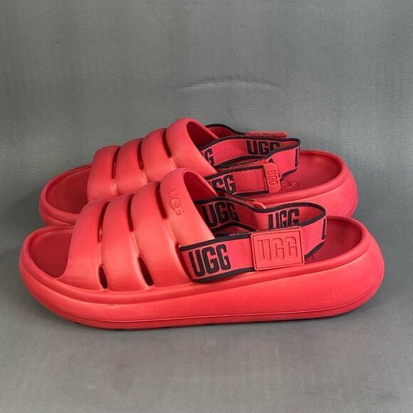 UGG Sport Men’s Yeah Slide Samba Red sandals size 11 - Picture 2 of 8